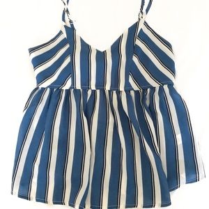 blue and white striped camisole